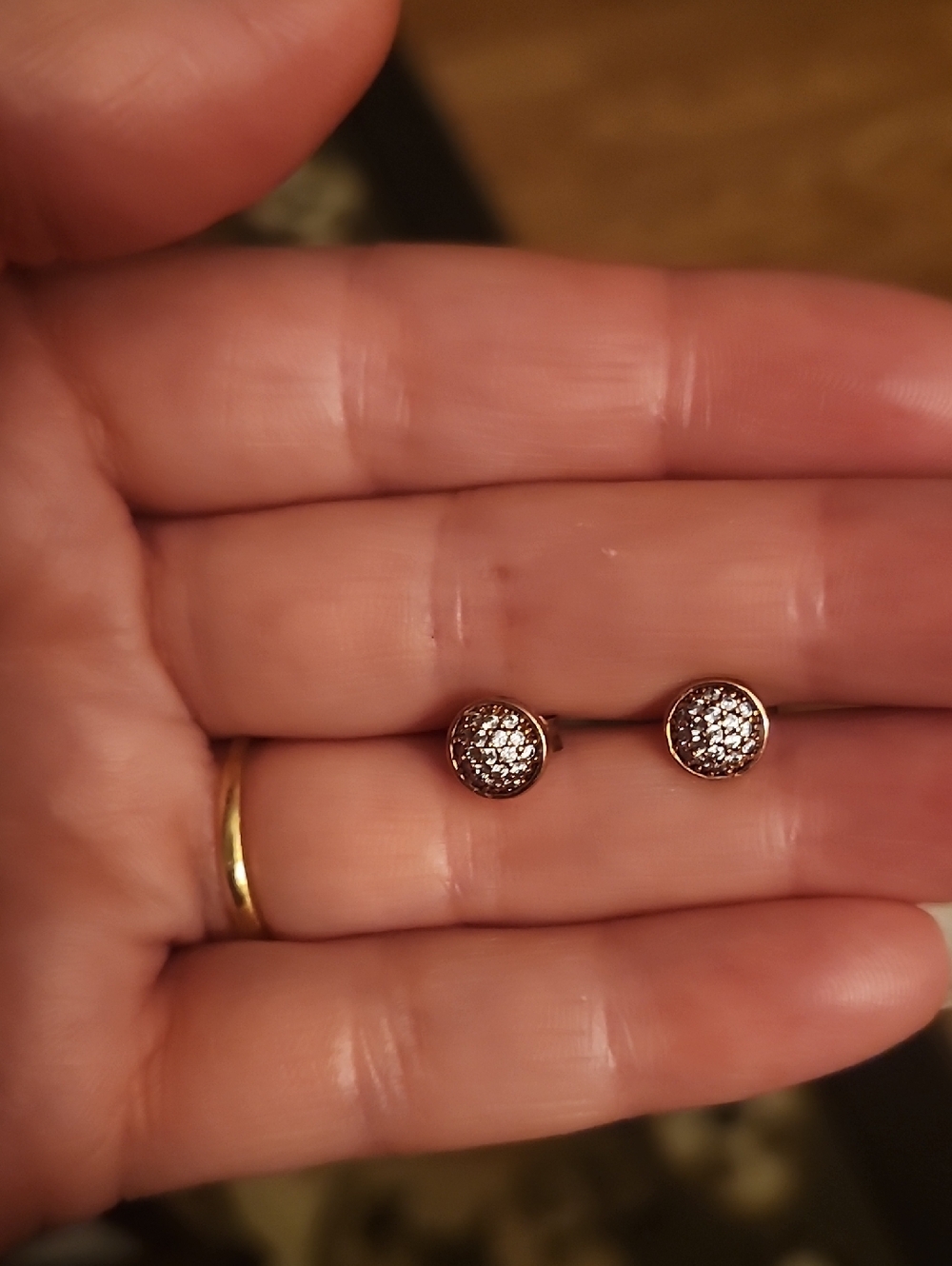Pandora Rose Gold Pavé Round Stud Earrings